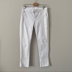 Hudson White Crop Muse Skinny Jeans